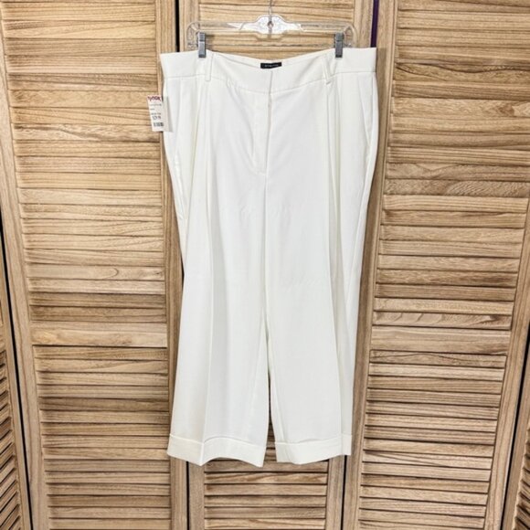 Jones New York Stretch Women's Wide Leg Antique White Pants New With Tags 14w - Picture 1 of 11